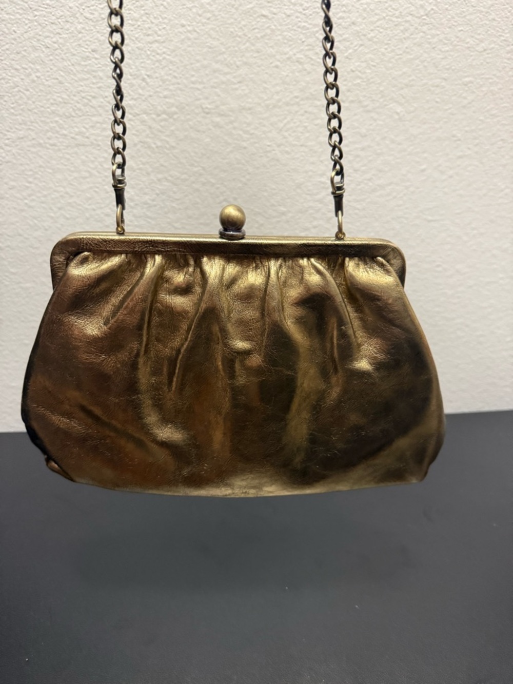 Patricia Nash Metallic Bronze Chain-Handle Clutch